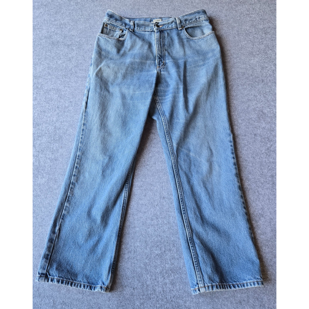 LL Bean Women's Classic Fit Blue Jeans Size 16 Regular 34x28 100% Cotton